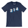 Dallas 214 Area Code Men/Unisex T-Shirt-Navy-Allegiant Goods Co. Vintage Sports Apparel
