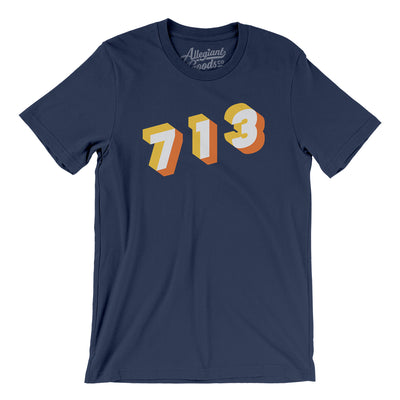 Houston 713 Area Code Men/Unisex T-Shirt-Navy-Allegiant Goods Co. Vintage Sports Apparel