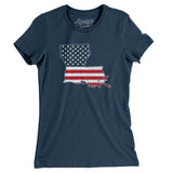 Louisiana American Flag Women's T-Shirt-Allegiant Goods Co. Vintage Sports Apparel