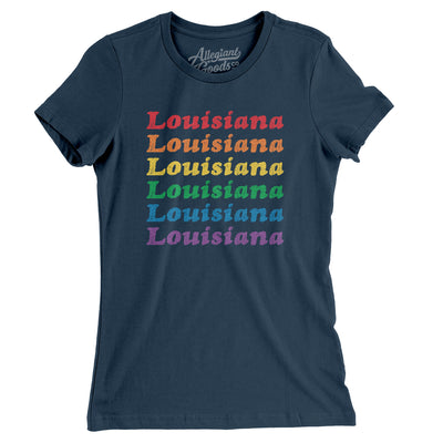 Louisiana Pride Women's T-Shirt-Navy-Allegiant Goods Co. Vintage Sports Apparel