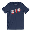 Cleveland 216 Area Code Men/Unisex T-Shirt-Navy-Allegiant Goods Co. Vintage Sports Apparel