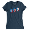 Denver 303 Area Code Women's T-Shirt-Navy-Allegiant Goods Co. Vintage Sports Apparel