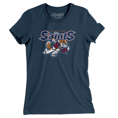 New York Saints Lacrosse Women's T-Shirt-Navy-Allegiant Goods Co. Vintage Sports Apparel