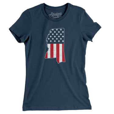 Mississippi American Flag Women's T-Shirt-Allegiant Goods Co. Vintage Sports Apparel