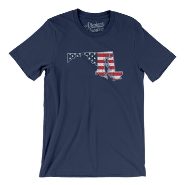 Maryland American Flag Men/Unisex T-Shirt-Allegiant Goods Co. Vintage Sports Apparel