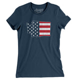 Washington American Flag Women's T-Shirt-Allegiant Goods Co. Vintage Sports Apparel