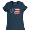 Washington American Flag Women's T-Shirt-Navy-Allegiant Goods Co. Vintage Sports Apparel