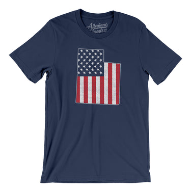 Utah American Flag Men/Unisex T-Shirt-Allegiant Goods Co. Vintage Sports Apparel