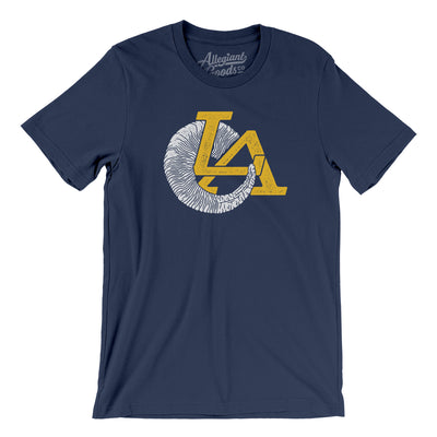 LA Ram Horn Men/Unisex T-Shirt-Navy-Allegiant Goods Co. Vintage Sports Apparel