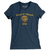 Oregon State Flag Women's T-Shirt-Navy-Allegiant Goods Co. Vintage Sports Apparel