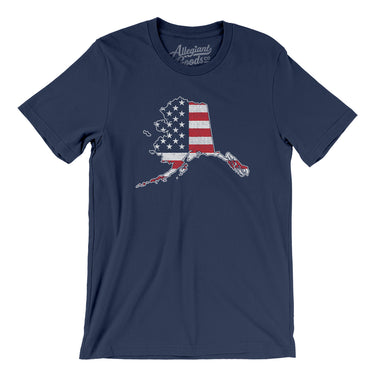 Alaska American Flag Men/Unisex T-Shirt-Allegiant Goods Co. Vintage Sports Apparel