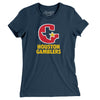 Houston Gamblers Football Women's T-Shirt-Navy-Allegiant Goods Co. Vintage Sports Apparel