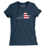 Virginia American Flag Women's T-Shirt-Allegiant Goods Co. Vintage Sports Apparel