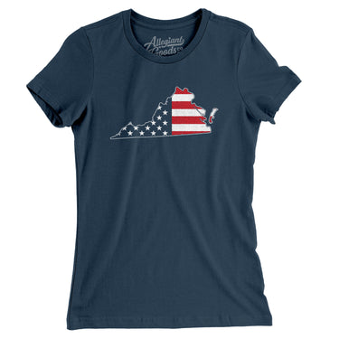 Virginia American Flag Women's T-Shirt-Allegiant Goods Co. Vintage Sports Apparel