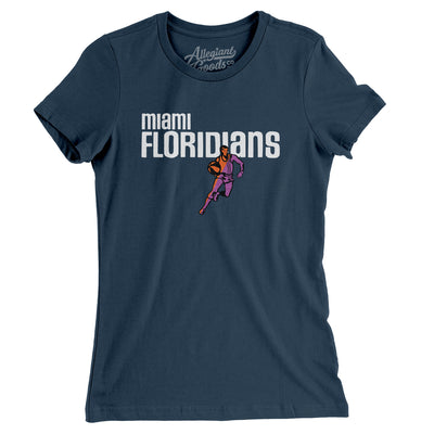 Miami Floridians Basketball Women's T-Shirt-Navy-Allegiant Goods Co. Vintage Sports Apparel