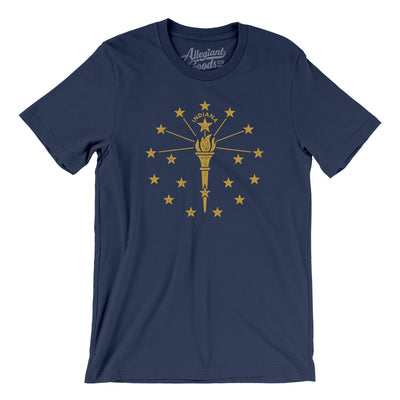 Indiana State Flag Men/Unisex T-Shirt-Navy-Allegiant Goods Co. Vintage Sports Apparel