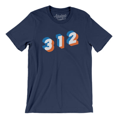 Chicago 312 Area Code Men/Unisex T-Shirt-Navy-Allegiant Goods Co. Vintage Sports Apparel