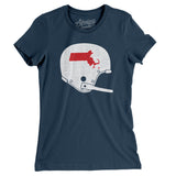 Massachusetts Vintage Football Helmet Women's T-Shirt-Allegiant Goods Co. Vintage Sports Apparel