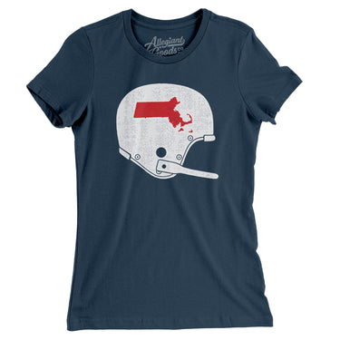 Massachusetts Vintage Football Helmet Women's T-Shirt-Allegiant Goods Co. Vintage Sports Apparel