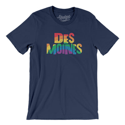 Des Moines Iowa Pride Men/Unisex T-Shirt-Navy-Allegiant Goods Co. Vintage Sports Apparel