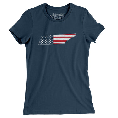 Tennessee American Flag Women's T-Shirt-Allegiant Goods Co. Vintage Sports Apparel