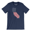 California American Flag Men/Unisex T-Shirt-Navy-Allegiant Goods Co. Vintage Sports Apparel