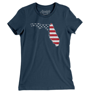 Florida American Flag Women's T-Shirt-Allegiant Goods Co. Vintage Sports Apparel