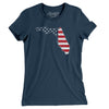 Florida American Flag Women's T-Shirt-Navy-Allegiant Goods Co. Vintage Sports Apparel
