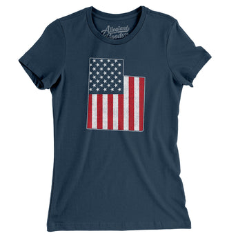 Utah American Flag Women's T-Shirt-Allegiant Goods Co. Vintage Sports Apparel
