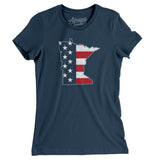 Minnesota American Flag Women's T-Shirt-Allegiant Goods Co. Vintage Sports Apparel