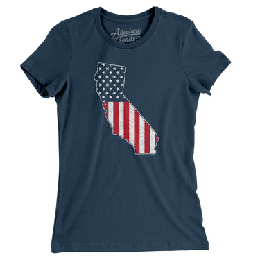 California American Flag Women's T-Shirt-Allegiant Goods Co. Vintage Sports Apparel