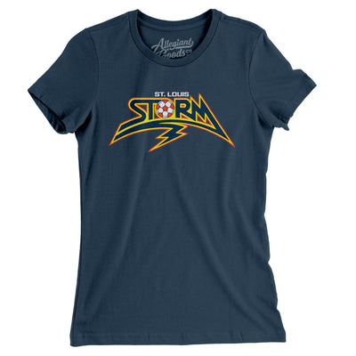 St. Louis Storm Soccer Women's T-Shirt-Navy-Allegiant Goods Co. Vintage Sports Apparel
