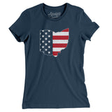 Ohio American Flag Women's T-Shirt-Allegiant Goods Co. Vintage Sports Apparel