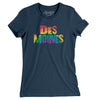 Des Moines Iowa Pride Women's T-Shirt-Navy-Allegiant Goods Co. Vintage Sports Apparel