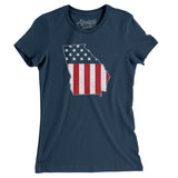Georgia American Flag Women's T-Shirt-Allegiant Goods Co. Vintage Sports Apparel