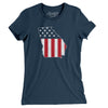 Georgia American Flag Women's T-Shirt-Navy-Allegiant Goods Co. Vintage Sports Apparel