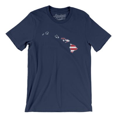 Hawaii American Flag Men/Unisex T-Shirt-Navy-Allegiant Goods Co. Vintage Sports Apparel