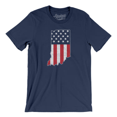 Indiana American Flag Men/Unisex T-Shirt-Allegiant Goods Co. Vintage Sports Apparel