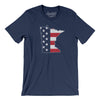 Minnesota American Flag Men/Unisex T-Shirt-Navy-Allegiant Goods Co. Vintage Sports Apparel