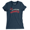 Spokane Comets Hockey Women's T-Shirt-Navy-Allegiant Goods Co. Vintage Sports Apparel