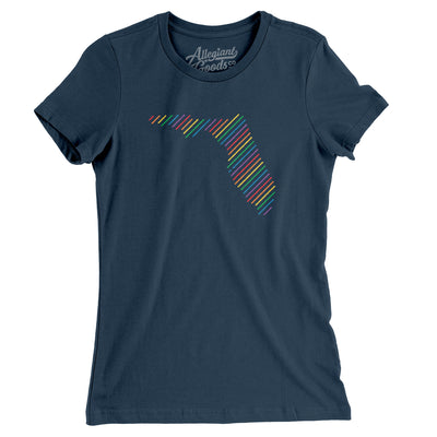 Florida Pride State Women's T-Shirt-Navy-Allegiant Goods Co. Vintage Sports Apparel