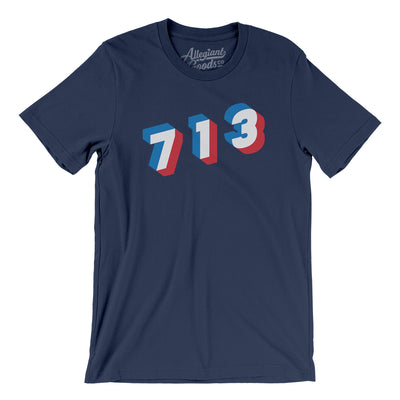 Houston 713 Area Code Men/Unisex T-Shirt-Navy-Allegiant Goods Co. Vintage Sports Apparel