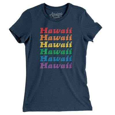 Hawaii Pride Women's T-Shirt-Navy-Allegiant Goods Co. Vintage Sports Apparel