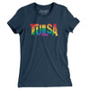Tulsa Oklahoma Pride Women's T-Shirt-Navy-Allegiant Goods Co. Vintage Sports Apparel