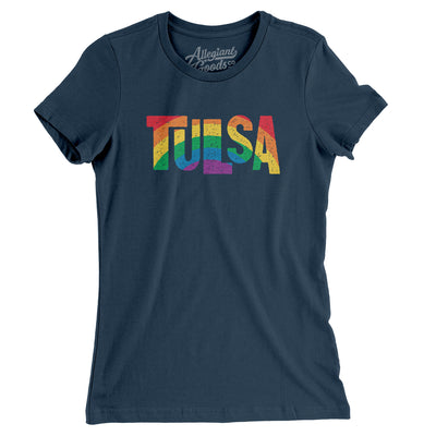 Tulsa Oklahoma Pride Women's T-Shirt-Navy-Allegiant Goods Co. Vintage Sports Apparel