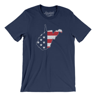 West Virginia American Flag Men/Unisex T-Shirt-Navy-Allegiant Goods Co. Vintage Sports Apparel