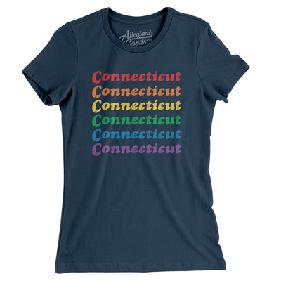 Connecticut Pride Women's T-Shirt-Navy-Allegiant Goods Co. Vintage Sports Apparel
