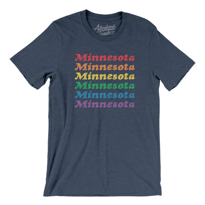 Minnesota Pride Men/Unisex T-Shirt-Heather Navy-Allegiant Goods Co. Vintage Sports Apparel