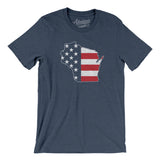 Wisconsin American Flag Men/Unisex T-Shirt-Allegiant Goods Co. Vintage Sports Apparel