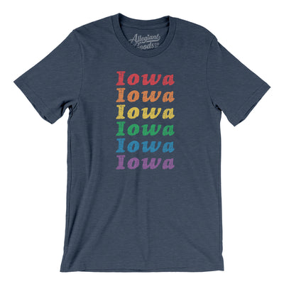 Iowa Pride Men/Unisex T-Shirt-Heather Navy-Allegiant Goods Co. Vintage Sports Apparel